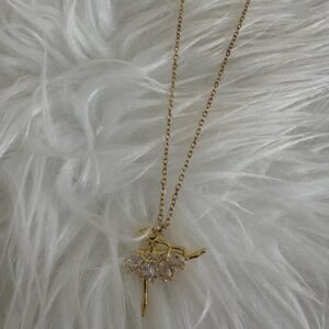 Collar Bailarina con Zirconias Doradas