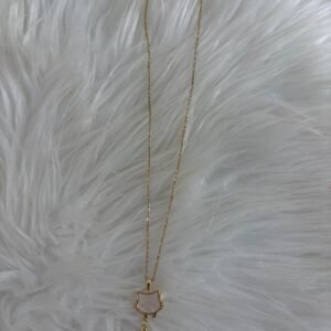 Collar Hello Kitty Dorado con Lazo Rosa